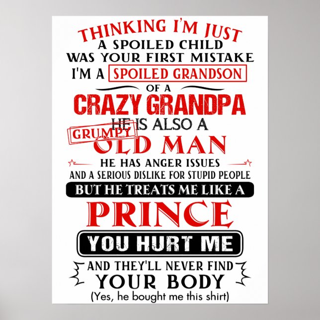Poster Je suis le petit-fils d'un grand-père fou (Devant)