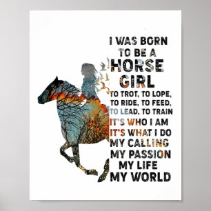 Poster Je Suis Née Pour Être Une Fille De Cheval À Trot H