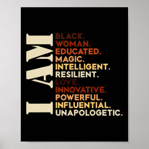 Poster Je Suis Noir Histoire Africaine-Américaine Noire