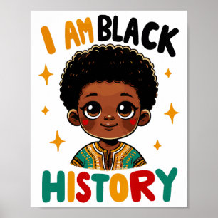 Poster Je Suis Noir Histoire Mois Africain Américain Pour