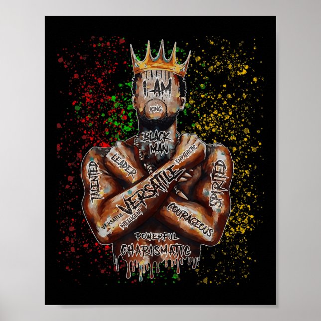 Poster Je Suis Noir Homme Et Je Suis Roi Noir Histoire Af (Devant)