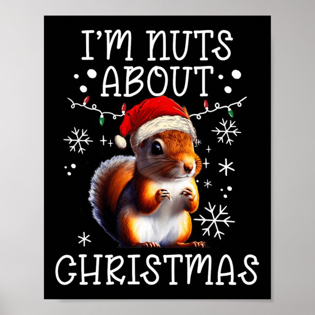 Poster Je suis Noix à propos de Noël - Drôle Écureuil de  (Devant)