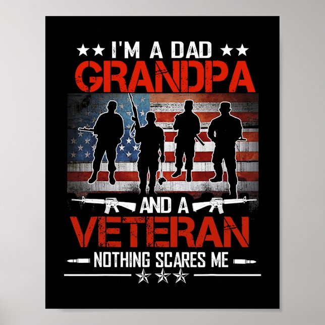 Poster Je Suis Papa Grand-Père Fier Fête des pères Vétéri (Devant)