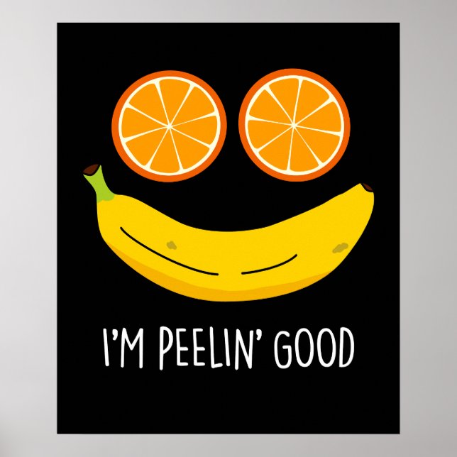 Poster Je suis Peelin Bon Amusant Fruit Pun Dark BG (Devant)