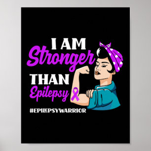 Poster Je Suis Plus Forte Que L'Épilepsie Guerrière En Ép
