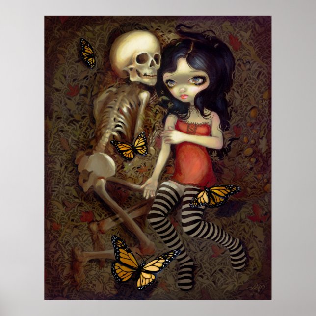 Poster Je suis presque avec vous ART IMPRIMER squelette g (Devant)