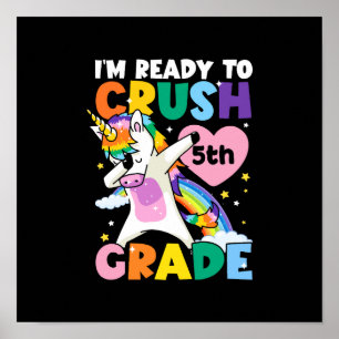 Poster Je suis prêt à écraser 4e année Unicorne Coeur 1er