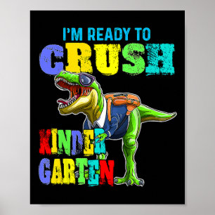 Poster Je suis prêt à écraser le dinosaure de jardin d'en