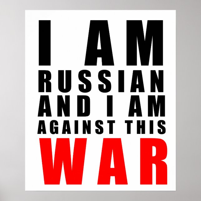 Poster je suis russe je suis contre cette guerre (Devant)