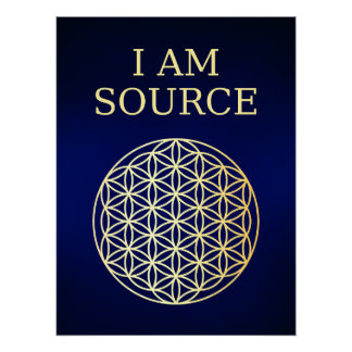 Poster Je Suis Source Géométrie Sacrée Mur Art
