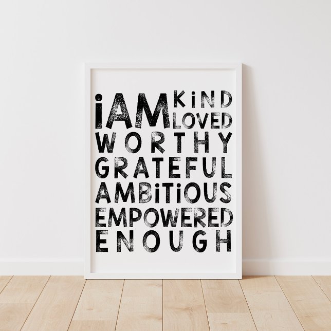 Poster Je Suis Suffisamment Affirmations Pour L'Affiche P (Créateur téléchargé)
