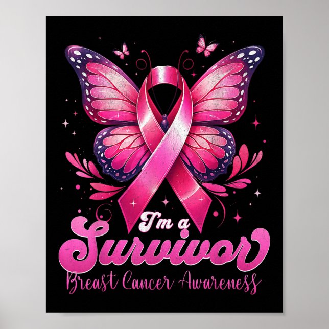 Poster Je Suis Survivante Sensibilisation Au Cancer Du Se (Devant)