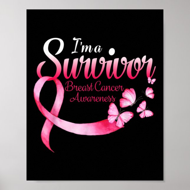 Poster Je suis Survivor Sensibilisation au cancer du sein (Devant)