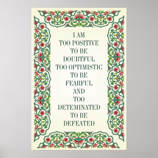POSTER JE SUIS TROP POSITIF POUR ÊTRE DOUTEUX TROP OPTIMI (Devant)