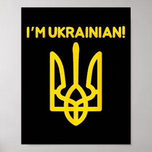 Poster Je suis ukrainien Blason de l'Ukraine Pouvoir ukra