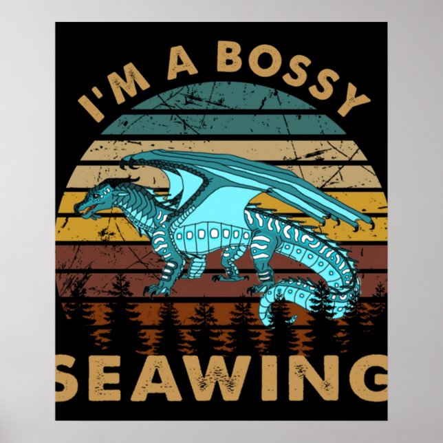 Poster Je suis un bossy ailes de sciage de dragon feu vin (Devant)