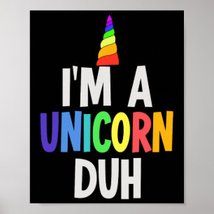 Poster Je suis un costume d'Halloween à la licorne