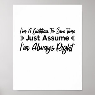 Poster Je suis un diététiste pour gagner du temps