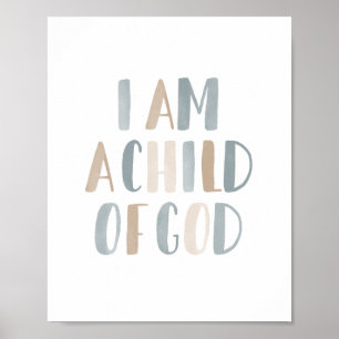Poster Je suis un enfant de Dieu chambre de garçon