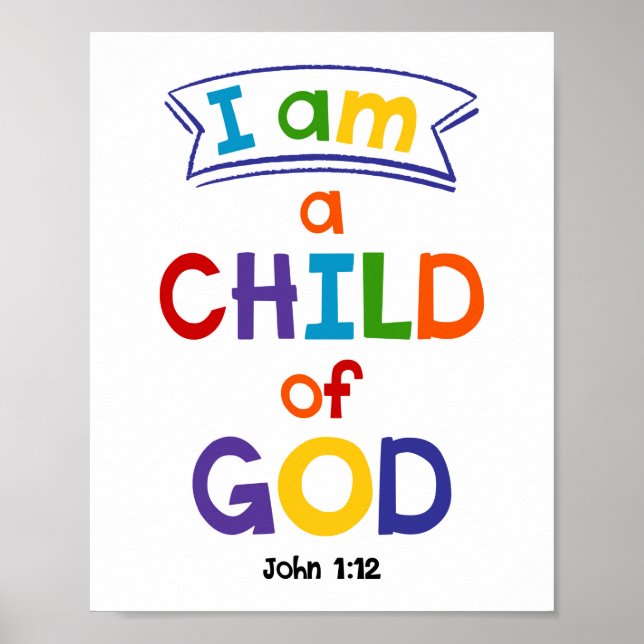 Poster Je Suis Un Enfant De Dieu Enfants Chrétiens Religi (Devant)