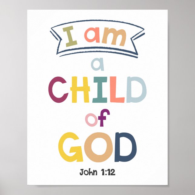 Poster Je Suis Un Enfant De Dieu Enfants Christian Poste  (Devant)
