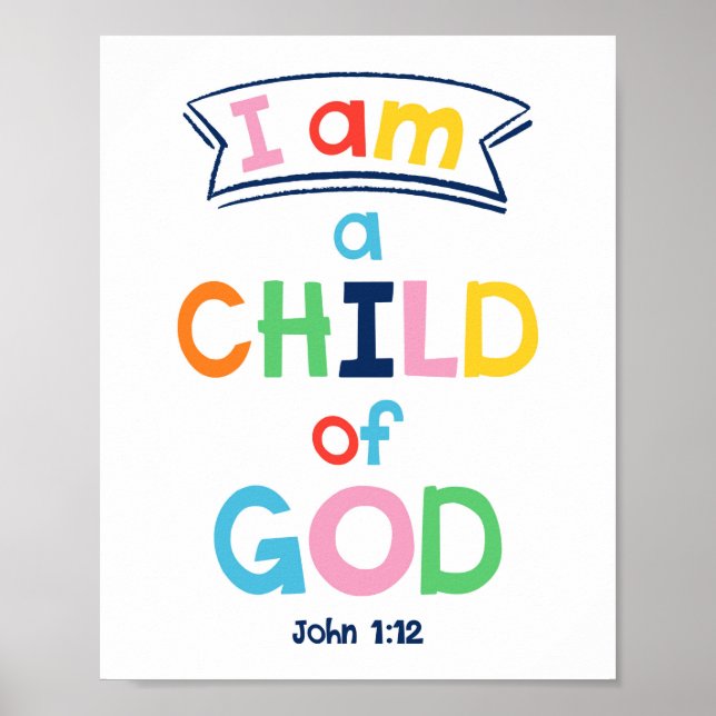 Poster Je Suis Un Enfant De Dieu Enfants Christian Poste  (Devant)