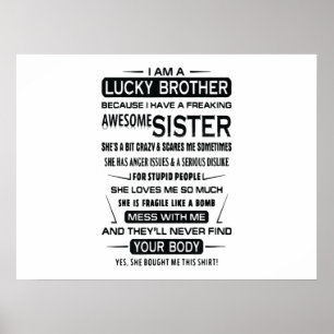 Poster Je Suis Un Frère Heureux Cadeaux De Noël Pour Frèr