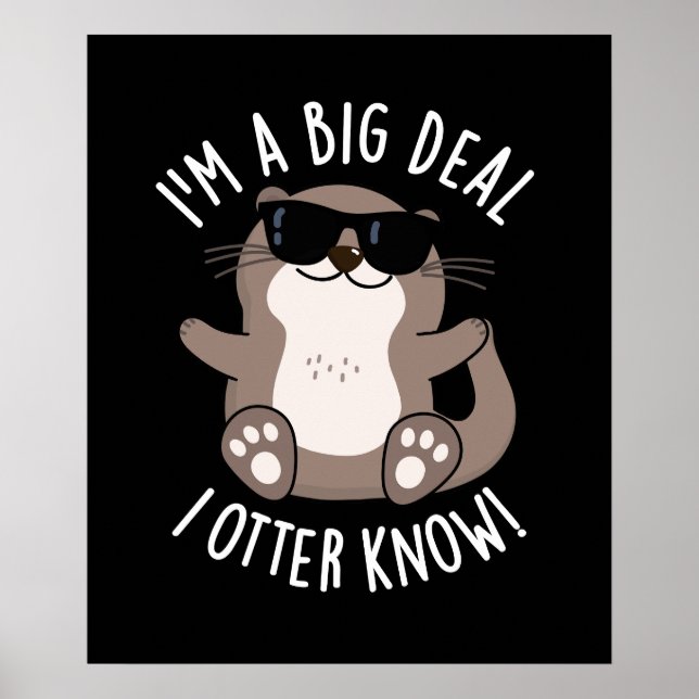 Poster Je suis un grand marché Je Otter connais Animal Pu (Devant)