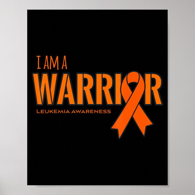 Poster Je suis un guerrier Leucémie Cancer Sensibilisatio (Devant)