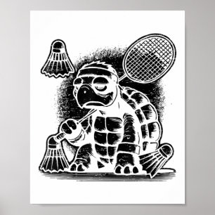 Poster Je suis un joueur de badminton raquette volant