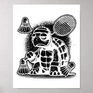Poster Je suis un joueur de badminton raquette volant 