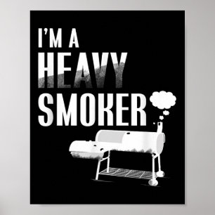 Poster Je Suis Un Lourd Fumeur Bbq Grillant Viande Pig Fu
