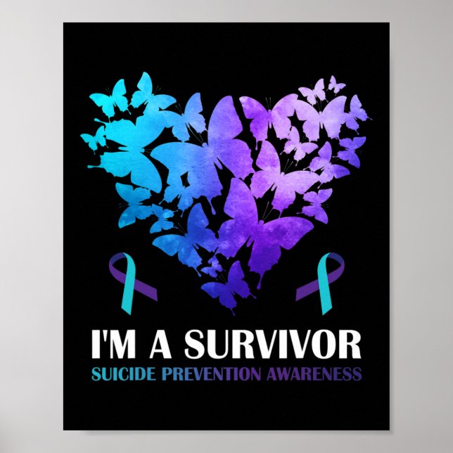 Poster Je suis un survivant Beurre de sensibilisation à l (Devant)