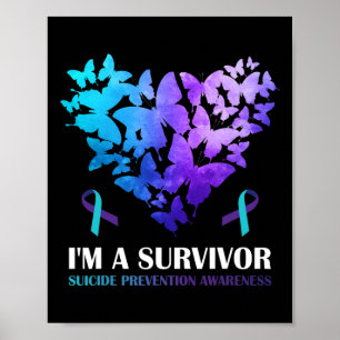 Poster Je suis un survivant Beurre de sensibilisation à l