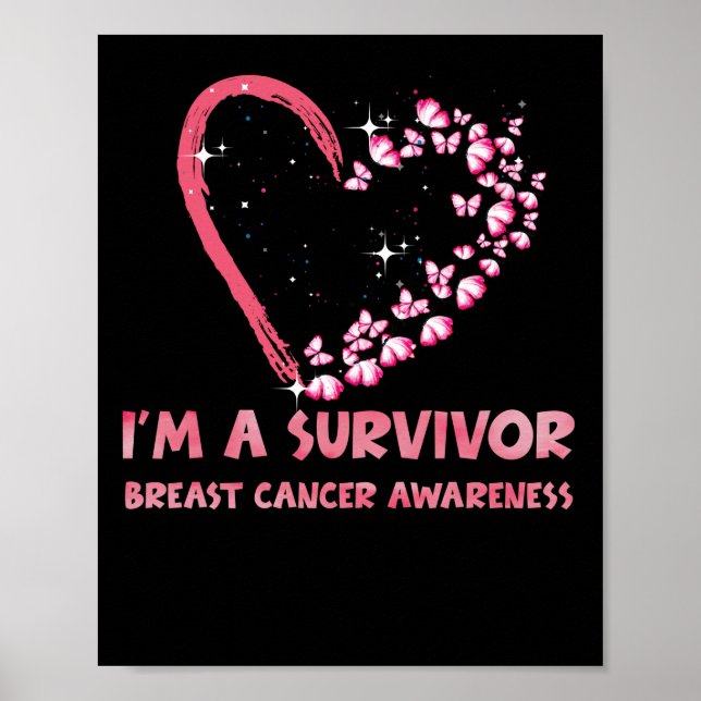 Poster Je suis un survivant Conscience du cancer du sein  (Devant)