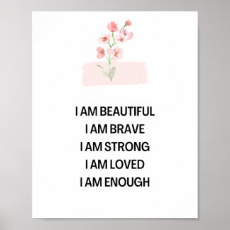 Poster Je suis une belle affirmation positive