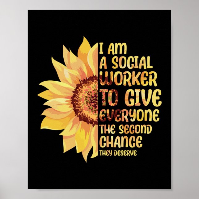 Poster Je suis une école de travailleurs sociaux Sunflowe (Devant)