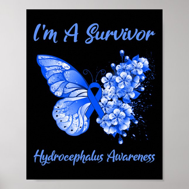 Poster Je suis une Survivor Hydrocéphalie Sensibilisation (Devant)