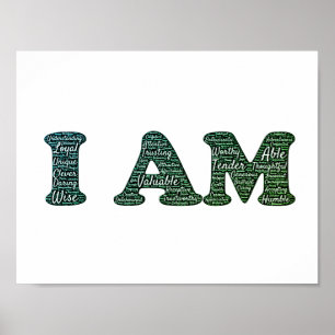 Poster Je Suis Valable Able Worth Christian Word Art