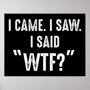 Poster Je Suis Venu. J'Ai Vu. J'Ai Dit "WTF ?" Citation a