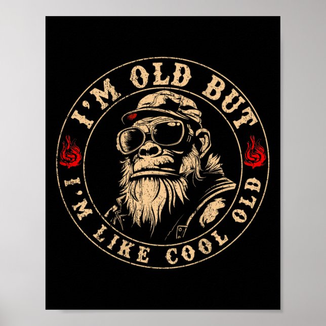 Poster Je suis Vieux Mais Je suis Comme un Vieux Singe Am (Devant)
