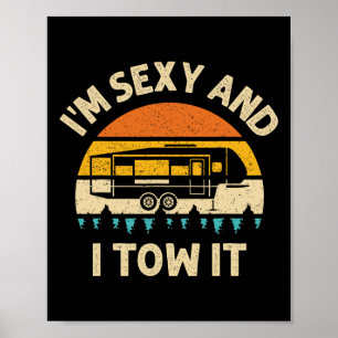 Poster Je suis Y et je la remorque caravane camping-car 