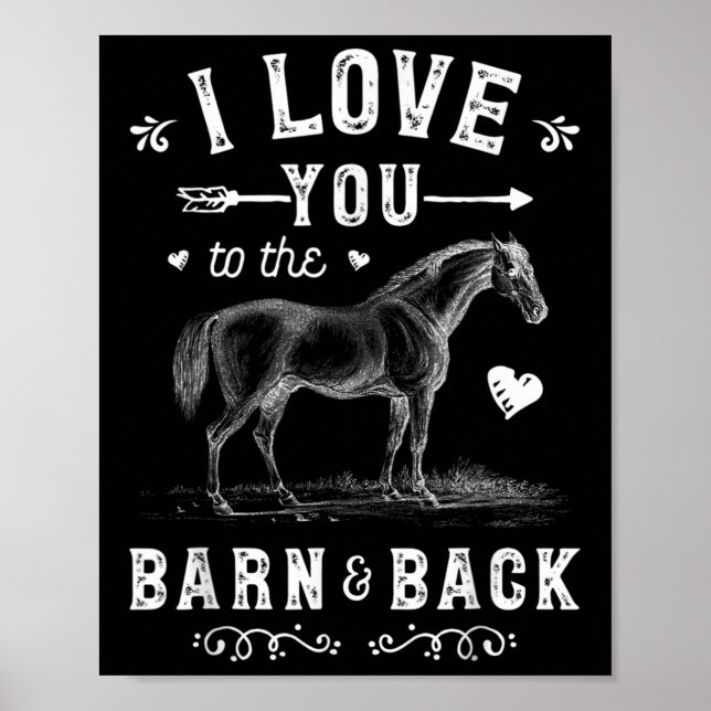 Poster Je T'Aime À La Grange Et À L'Arrière Cheval Fille  (Devant)