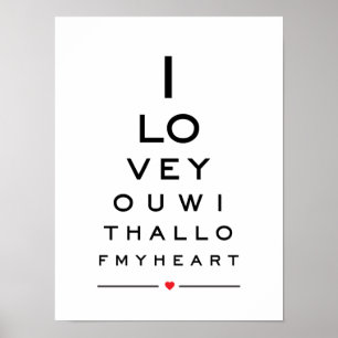 Poster Je t'aime avec tout mon oeil