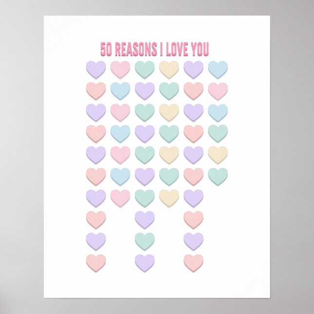 Poster Je t'aime - Cadeaux 50e anniversaire - 50e Saint-V (Devant)