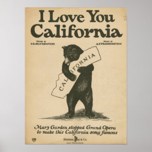 Poster Je T'Aime Californie