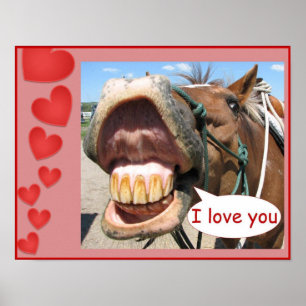 Poster "Je t'aime" copie de cheval personnalisable