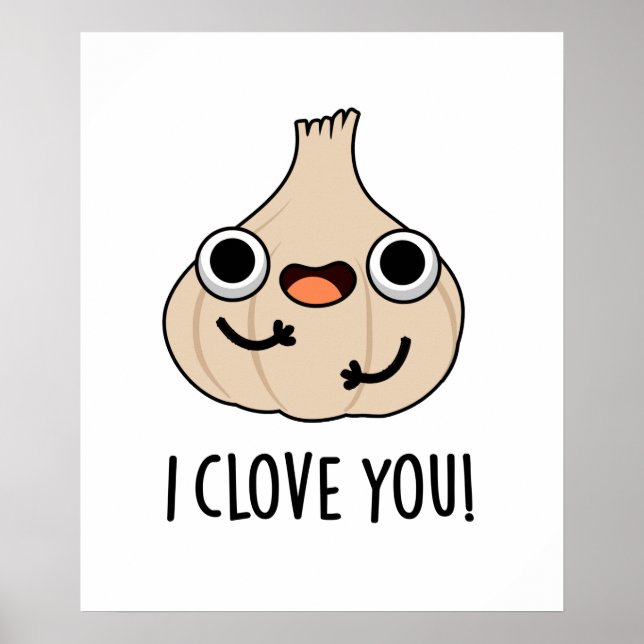 Poster Je T'Aime Drôle Pun Ail D'Épice (Devant)