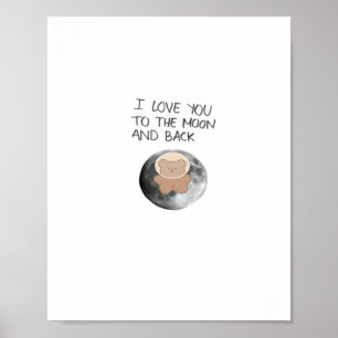 Poster Je t'aime jusqu'à la lune et retour Classique inte