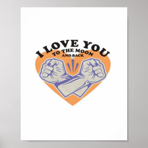 Poster Je t'aime jusqu'à la lune et retour Fond noir M